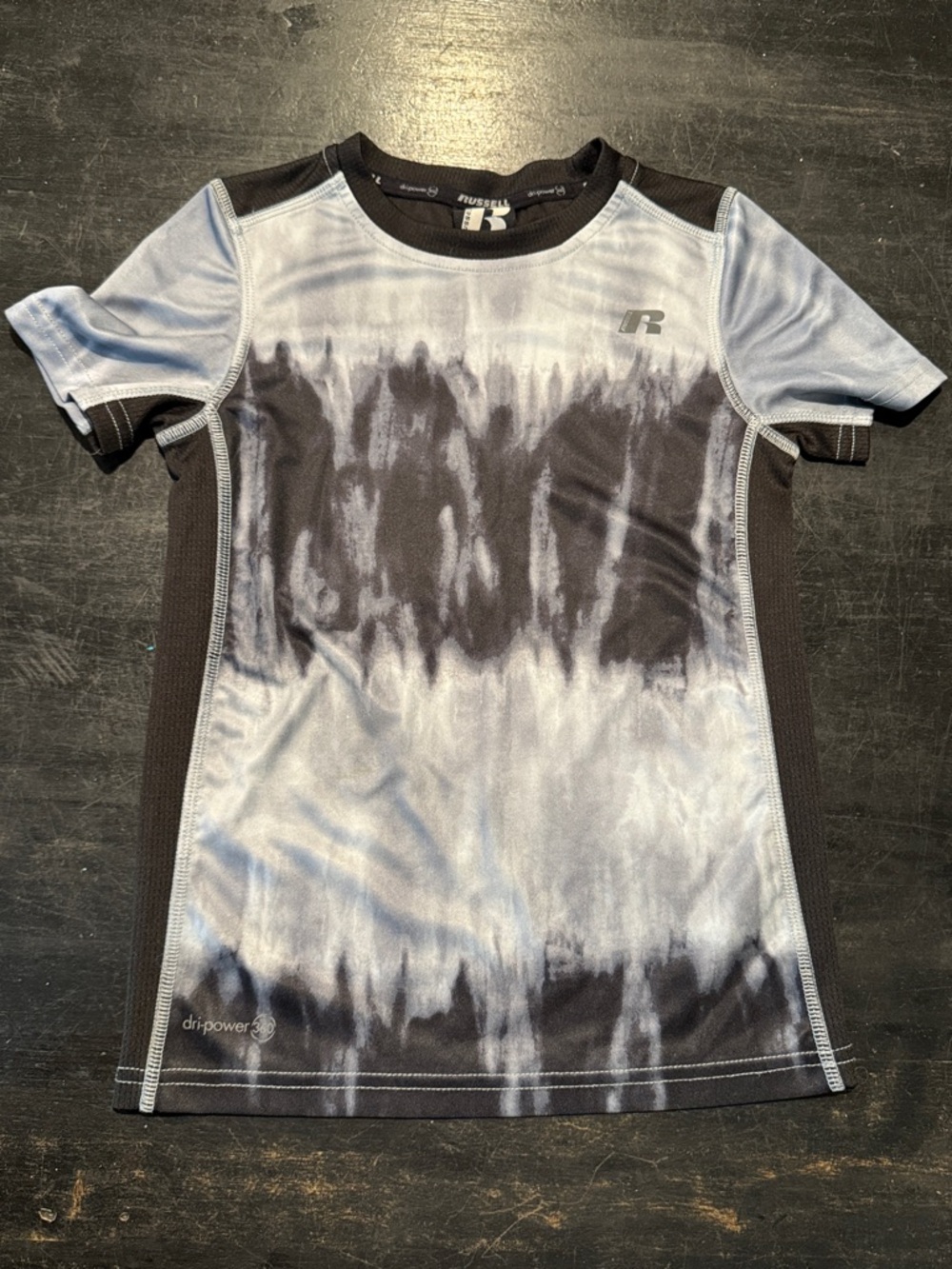 4/$15 Russell Athletic Dri-Power 360 Tee Black and Light Gray Size Small (6/7)